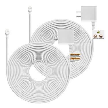 Imagem de iMah Cabo De Carregamento Estendido Para Google Nest Cam (Bateria) Apenas Cabo De Alimentação À Prova De Intempéries - 32,8 Pés (10 M), Pacote Com 2