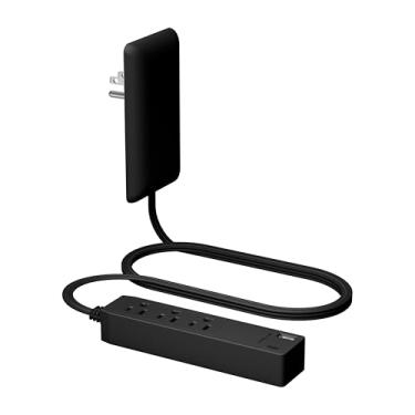 Imagem de LIDER Extensor De Tomada Com 3 Receptáculos, Usb Tipo A De 12 W E Usb Tipo C, Plugue De Placa De Parede Ultrafino Com Extensor De Cabo, Filtro De Linha De 3 Tomadas, Face Plana, Design Fino, Moderno