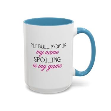 Imagem de Caneca de café Pit Bull Mom, presente para amantes de pitbull, caneca para pais de animais de estimação, presente exclusivo para mãe de cachorro, xícara de café engraçada para mães de animais de