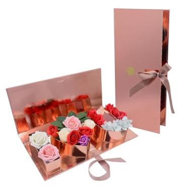 Imagem de Caixa de presente de flores de dia dos namorados: "i Heart U" caixas de flores grandes com fita para Natal, festa de casamento, lembrancinhas de amor de aniversário das mães, embalagem de chocolate