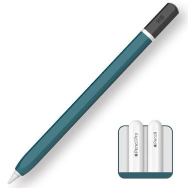 Imagem de TRONWIN Capa para Apple Pencil Pro, design clássico, silicone premium com aderência perfeita, proteção para Apple Pencil Pro e 2ª geração (Verde escuro)