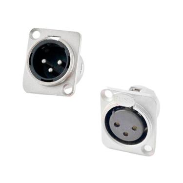 Imagem de Kit 1 conector macho e 1 femea santo angelo xlr painel sa2x