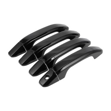 Imagem de REPAIROCK 4 peças de protetor de maçaneta de porta de carro para Chevrolet Silverado 1500 2014-2024 protetor de maçaneta de porta de carro sem teclado ABS preto