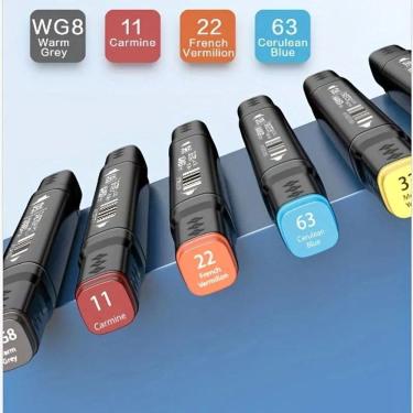 Imagem de Conjunto De Canetinhas Marcador Permanente 48 Cores Ponta Dupla E Versátil