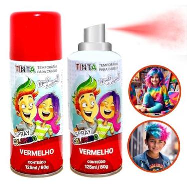 Imagem de 2 Tintas de Cabelo Temporária Vermelha Spray lavável Cabelo Maluco Fes