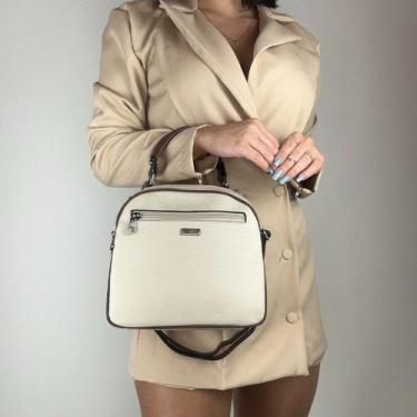 Imagem de Bolsa recuo em couro legitimo b.1015, Cru café