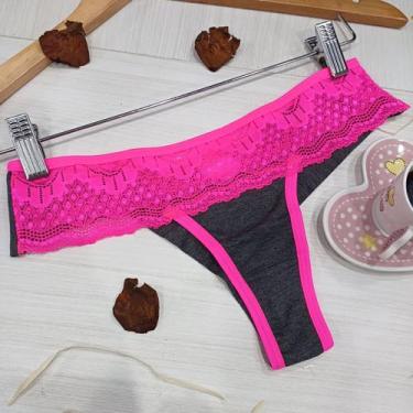 Imagem de Calçinha Fio Duplo Clamar feminino em Viscolycra e Renda - 2195, GG, P