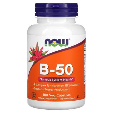 Imagem de B-50 Complexo Vitamina B 100 Capsulas Vegetais - Now Foods