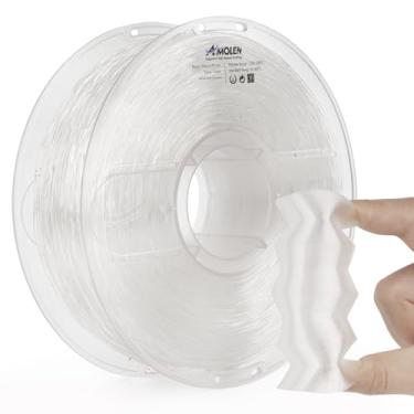 Imagem de AMOLEN Filamento de Impressora 3D Tpu 1,75 Mm, Filamento de Impressão 3D Tpu Flexível Transparente Suporta Alta Velocidade, Filamento de Tpu Macio 95A, Carretel de 1 Kg (2,2 Libras), Transparente