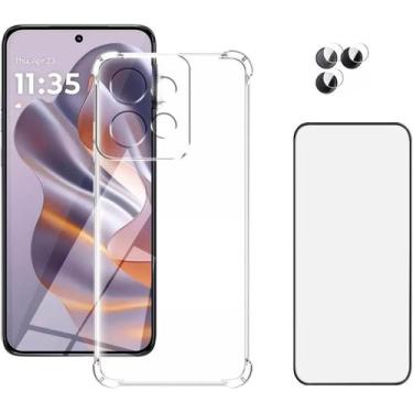 Imagem de Kit Capa Anti Impacto para Moto G75 com Película 5D e Película para Le