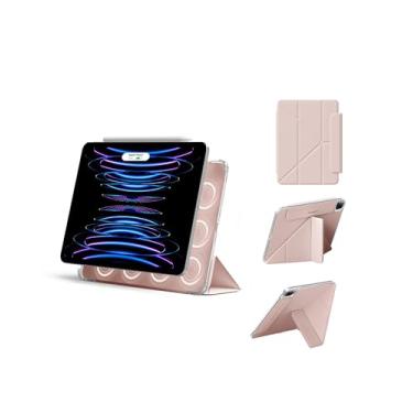 Imagem de Capa magnética compatível com iPad Pro de 11 polegadas (2018/2020/2021/2022) 4ª/3ª/2ª/1ª, capa protetora fina e leve com quatro cantos, estilo origami, paisagem e retrato