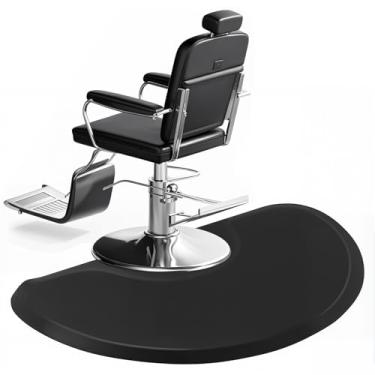 Imagem de Tapete de salão de beleza de 0,9 m x 1,5 m, tapete de cadeira de barbeiro antifadiga Lanstics para cadeira circular, base de cabeleireiro, tapete de beleza, tapete grosso meio redondo confortável para