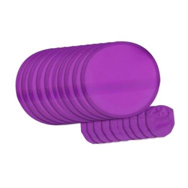 Imagem de YIJU 10 Peças de Ventilador Dobrável Ventilador Redondo Diâmetro 20 Cm Portátil Verão Clássico com Bolsa Disco Voador Portátil Dobrável para Desempenho, Roxo