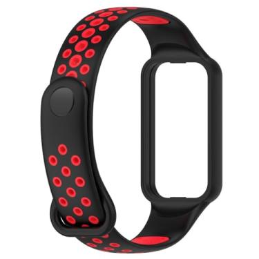 Imagem de XLCZMYL Pulseira de silicone de substituição para Xiaomi Smart Band 8 Active Pulseiras respiráveis para Redmi Smart Band 2, pulseira preta, para Redmi Band 2