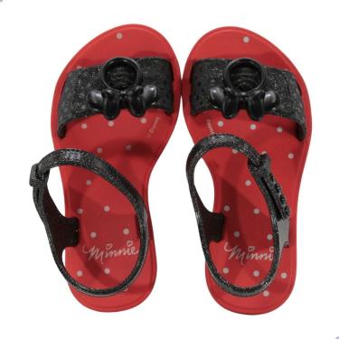 Imagem de Sandália Infantil Grendene Kids Minnie Dress Lik Com Óculos Vermelho e Preto