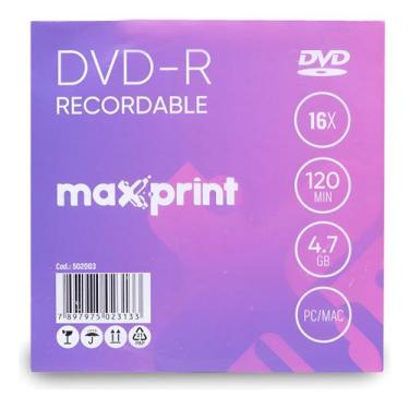 Imagem de Mídia Dvd-R Gravável 1x16X 120MIN 4.7GB Envelope Maxprint