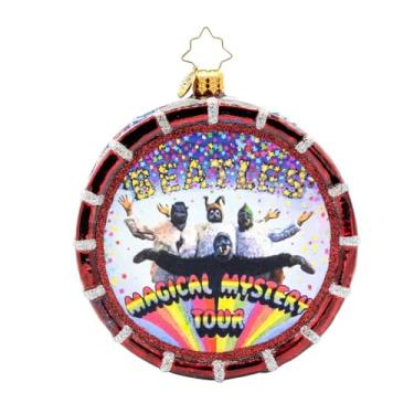 Imagem de Christopher Radko Enfeite decorativo de árvore de Natal de vidro europeu feito à mão, tambor mágico de turismo misterioso