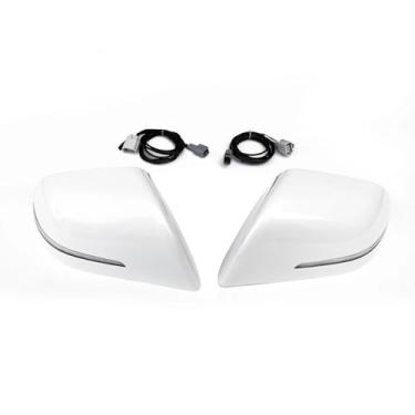 Imagem de Capa de espelho compatível com Tesla Model 3 2017-2023 Tampa de visão traseira lateral externa do carro, capa de retrovisor reversa com luz LED de substituição(WHITE)