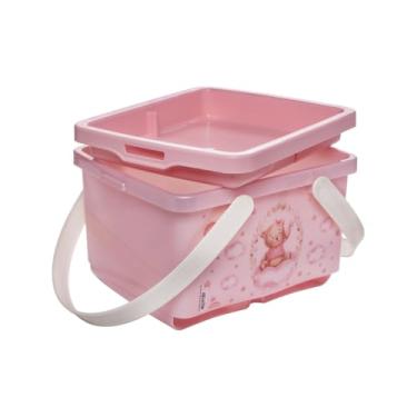 Imagem de Caixa Organizadora Infantil Porta Fraldas Bebê Plasútil (Ursa Rosa)