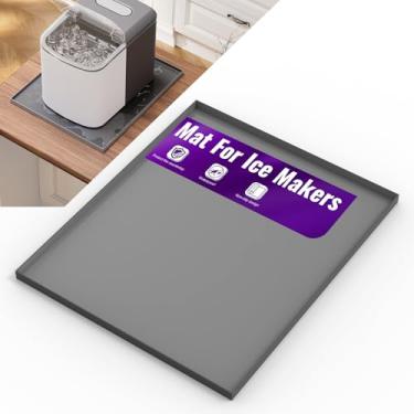 Imagem de Mxclimate Tapete de bancada para máquina de gelo, mini máquina de gelo portátil, impermeável, antiderrapante, para utensílios de cozinha (30,5 x 25,4 cm)