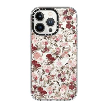 Imagem de CASETiFY Capa transparente para iPhone 13 Pro [não amarela/2 m. Proteção contra quedas de grau militar/compatível com Magsafe] - Vintage Flower Monday - Transparente