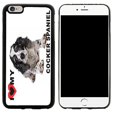 Imagem de Rikki Knight Capa híbrida I Love My Black & White English Cocker Spaniel para iPhone 6/6s Plus, preta