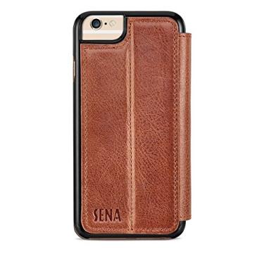 Imagem de Capa carteira de couro genuíno para iPhone 8/7 e iPhone 6/6S da Sena, Heritage Cognac