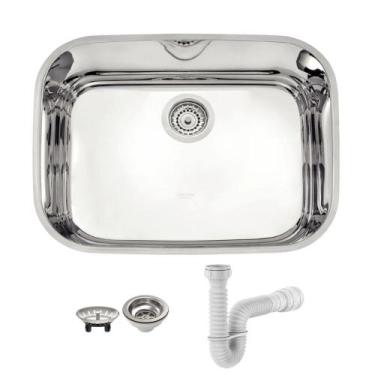 Imagem de Cuba Tramontina Lavínia 48X34 94027202 Inox Alto Brilho + Sifão