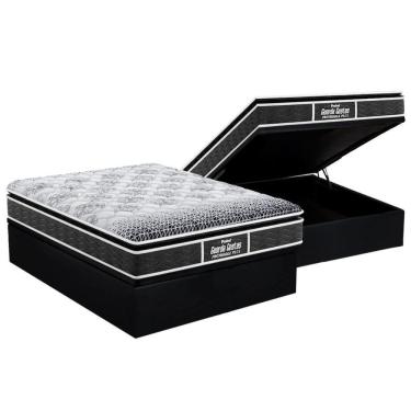 Imagem de Cama Box Baú Casal: Colchão Ortopédico Probel D28 / Ep Prómiddle Pillow Top + Base Black(138X188)