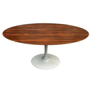 Imagem de Mesa Saarinen Oval Pau Ferro 235x122cm - Base Branca