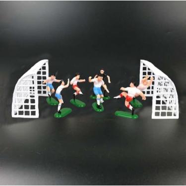 Imagem de Topos de bolo de futebol, brinquedos de jogadores de futebol tema de futebol decorações de bolo de festa feliz aniversário personalizado decoração de bolo de formatura para menino menina aniversário bolo bola decorações de festa