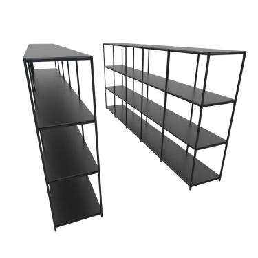 Imagem de Praleira De Aço Reforçada Mini Porta Pallet 200x60x90 Estante Estoque Bandeja Preta Módulos Conjugados 5 + 5