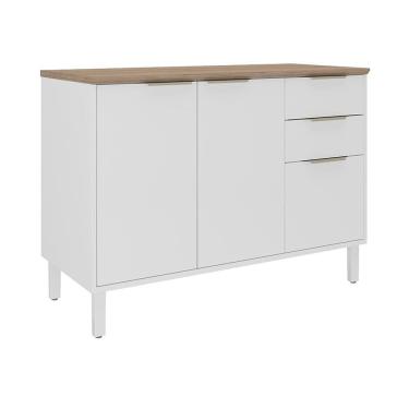 Imagem de Balcão Itatiaia Renova Com 3 Portas 2 Gav 1 Prateleira 120cm Branco Neve