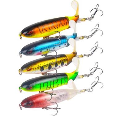 Imagem de Kit 5 Iscas Artificiais Hélice Whopper Popper Superfície - SWG, Colori