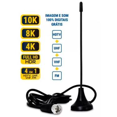 Imagem de Antena Digital Interna Full Hdtv 4k 8k 10k Cabo Coaxial 1,5m - Multivi
