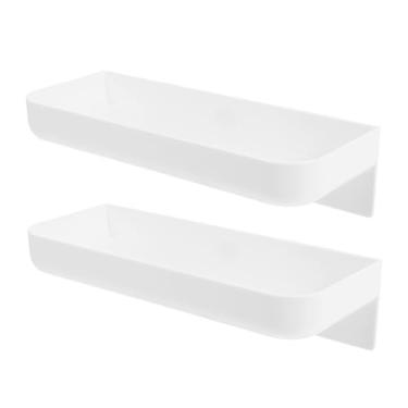 Imagem de PRETYZOOM 2 conjuntos de prateleiras de armazenamento de plástico prateleira decorativa montada na parede prateleira de banheiro prateleiras de parede prateleira de armazenamento prateleira de tempero