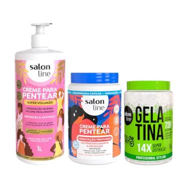Imagem de Salon Line, Kit com 2 Cremes Para Pentear, Hidratação e Super Volumão + Gelatina Capilar, #todecacho, Super Definição - Para Cabelos Ondulados, Cacheados e Crespos, 3 Unidades