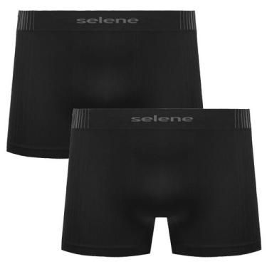 Imagem de Kit 2 Cueca Boxer Selene Infantil para Dia a Dia Microfibra, Preto, M
