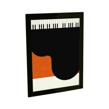 Imagem de Quadro Decorativo Teclado Piano Ilustração Minimalista Decoração Poster Quarto Sala