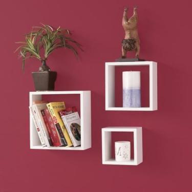 Imagem de Kit 3 Nichos Quadrado Decorativo Mdf Branco Alta Qualidade - B&D Arte 