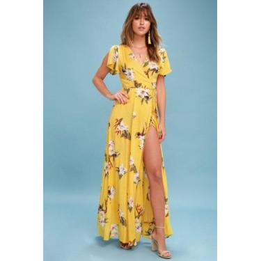 Imagem de Vestido longuete tropicalfenda na lateral -tamanho g - KEBELLA