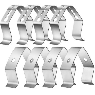 Imagem de 8 peças de 2 estilos de suporte de sonda para churrasqueira, clipe de sonda de churrasqueira, clipe de sonda de temperatura Um estilo de suporte de sonda, orifício único e três orifícios para termômetro ambiente, leituras de temperatura, fornos de churrasqueira