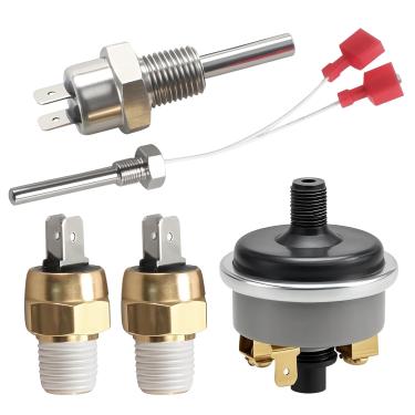 Imagem de RUHUALIFE Kit de reparo de aquecedor de piscina, sensor de combustão, termistor, interruptor de limite alto, interruptor de pressão de água, interruptor de desligamento a gás 140F compatível com