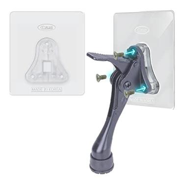 Imagem de HASHI Adesivos de suporte de parafuso montados sem rastro autoadesivos - batente de porta não incluído. Sem broca sem máquina (suporte transparente)…