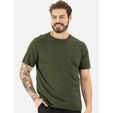 Imagem de Camiseta Ellus Masculina Cotton Fine Classic Logo Verde Floresta, L/G