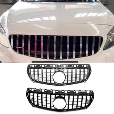 Imagem de Grade de para-choque de carro tiras decorativas kit de corpo grade de corrida grade de para-choque dianteiro para A-Class W176 GT 2013-2016 (preto)