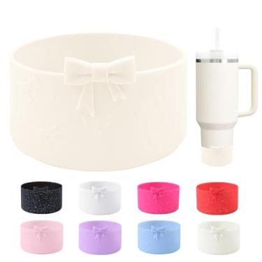 Imagem de YAYAYOUNG Bota de silicone Bow para StanleyTumbler 567.0-1134.0 g & Owala Water Bottle 680.4 g & IceFlow 567.0 g 850.5 g & Hydroflask garrafa de água 340.2-680.4 g capa antiderrapante para Stanley Cup