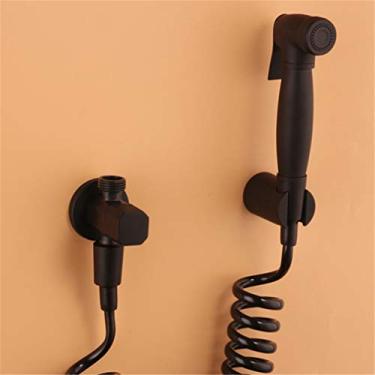 Imagem de Torneira De Bidê De Banheiro Muçulmano Quadrado Preto Latão Apenas Banheiro Frio Vaso Sanitário Chuveiro Pistola De Pulverização Alimentada Por Sopro Bico De Torneira D, Style 1