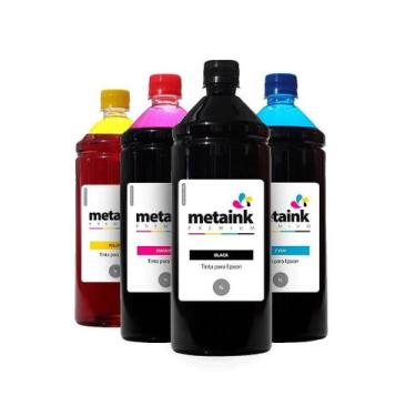 Imagem de Kit 4 Tinta Gl-190 CMYK 1 Litro Corante MetaInk