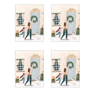 Imagem de Legacy Make It Merry Christmas 13 x 10 cartões de felicitações de papel pacote com 4